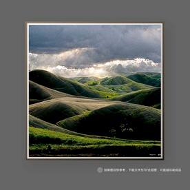 绿色山丘山脉装饰画