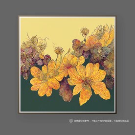 手绘向日葵花卉植物装饰画