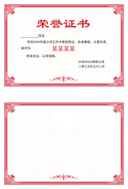 矢量荣誉证书模板设计文件