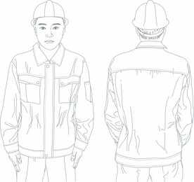 工人白描矢量素材