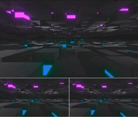 3D炫酷立方体空间隧道穿梭视频