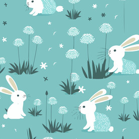 兔子布料底纹卡通多彩图案