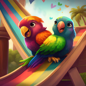 两只鹦鹉