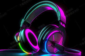 赛博朋克风耳机海报