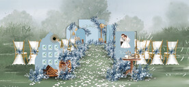 蓝色户外仪式区