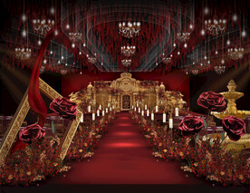 红金色婚礼仪式区