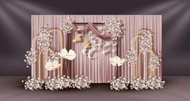 粉色婚礼迎宾区