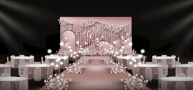 粉色婚礼仪式区