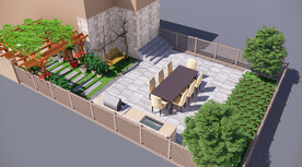 别墅庭院院子景观设计案例效果图