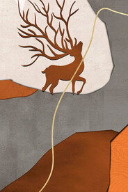 新中式麋鹿装饰画