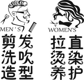 矢量理发店图案