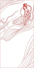 嫦娥兔子线条图图案