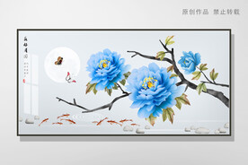 新中式花鸟牡丹画