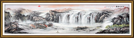 巨幅山水长卷千里江山图