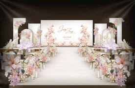 粉色婚礼仪式区
