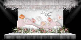 粉白色婚礼舞台