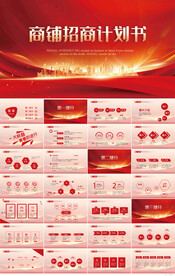 红色大气商铺商业计划书PPT