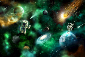 太空宇宙星球宇航员陨石黑洞背景