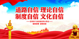 四个自信展板