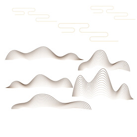 中国山水风线条