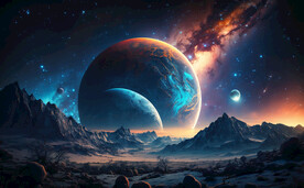 双行星唯美星空