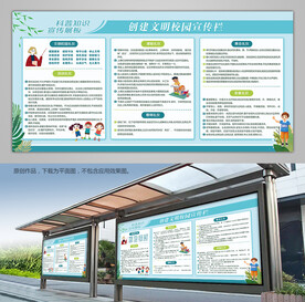 创建文明校园橱窗宣传栏展板