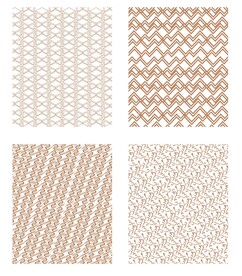 矢量几何立体方格植物花纹装饰