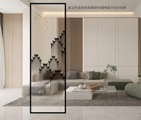 高清分层透明底屏风玻璃打印图