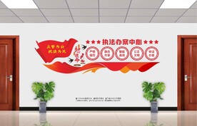 执法办案中心文化墙
