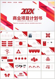 红色通用商业项目计划书PPT