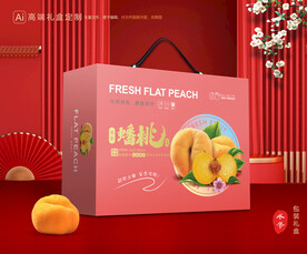 桃子礼盒 蟠桃包装