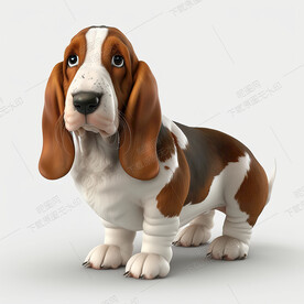 可爱的巴吉度猎犬