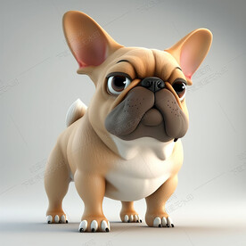 卡通法国斗牛犬