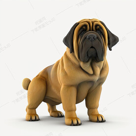 卡通马氏提夫犬