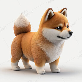 卡通日本柴犬