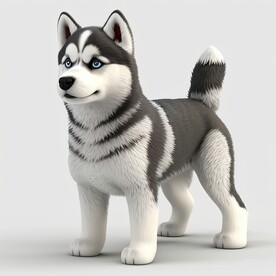 可爱的西伯利亚雪橇犬