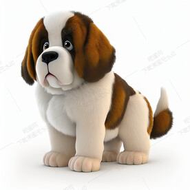 可爱的圣伯纳犬