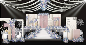 粉白色婚礼仪式区