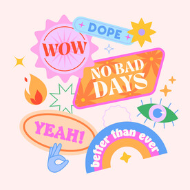 可爱积极向上气氛贴纸