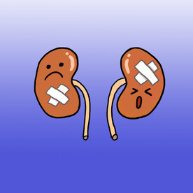 肾炎肾病肾衰竭生病卡通手绘