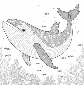 白描鲸鱼