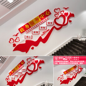 政务服务中心楼道文化墙