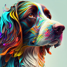 炫彩油画狗