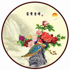 圆形花鸟图