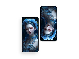 手机壁纸  插画  花神