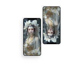 手机壁纸  插画  花神