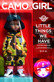 可爱迷彩女孩手办盒psd