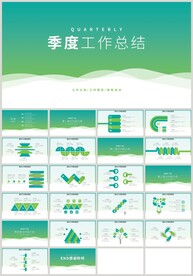 绿色季度工作总结计划汇报PPT