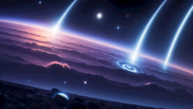 星空宇宙星球星系流星陨石撞击