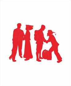 军民一家亲线描